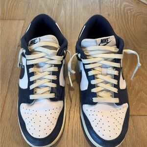 Nike Dunk Low Vintage Navy and White Athletic Shoes